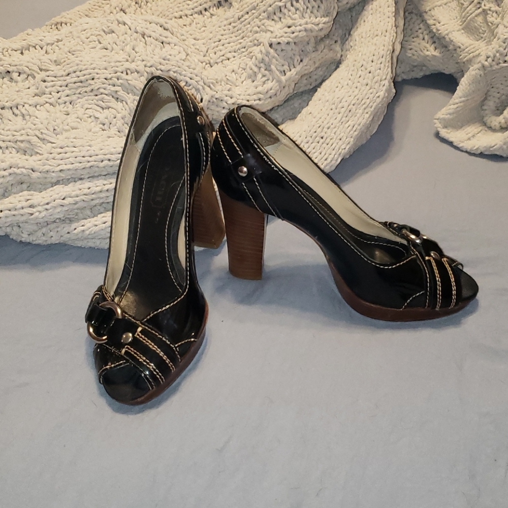 Coach block heel.